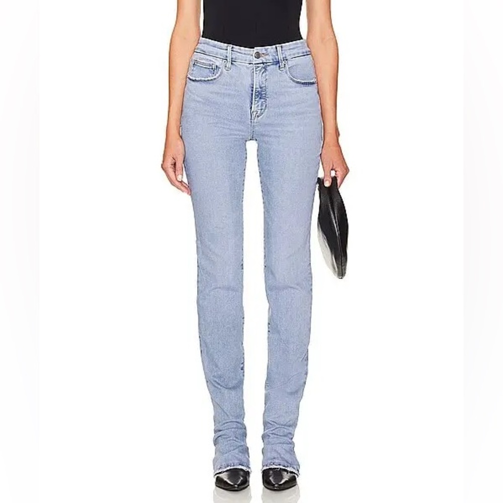 Good American Light Blue Straight Leg Jeans